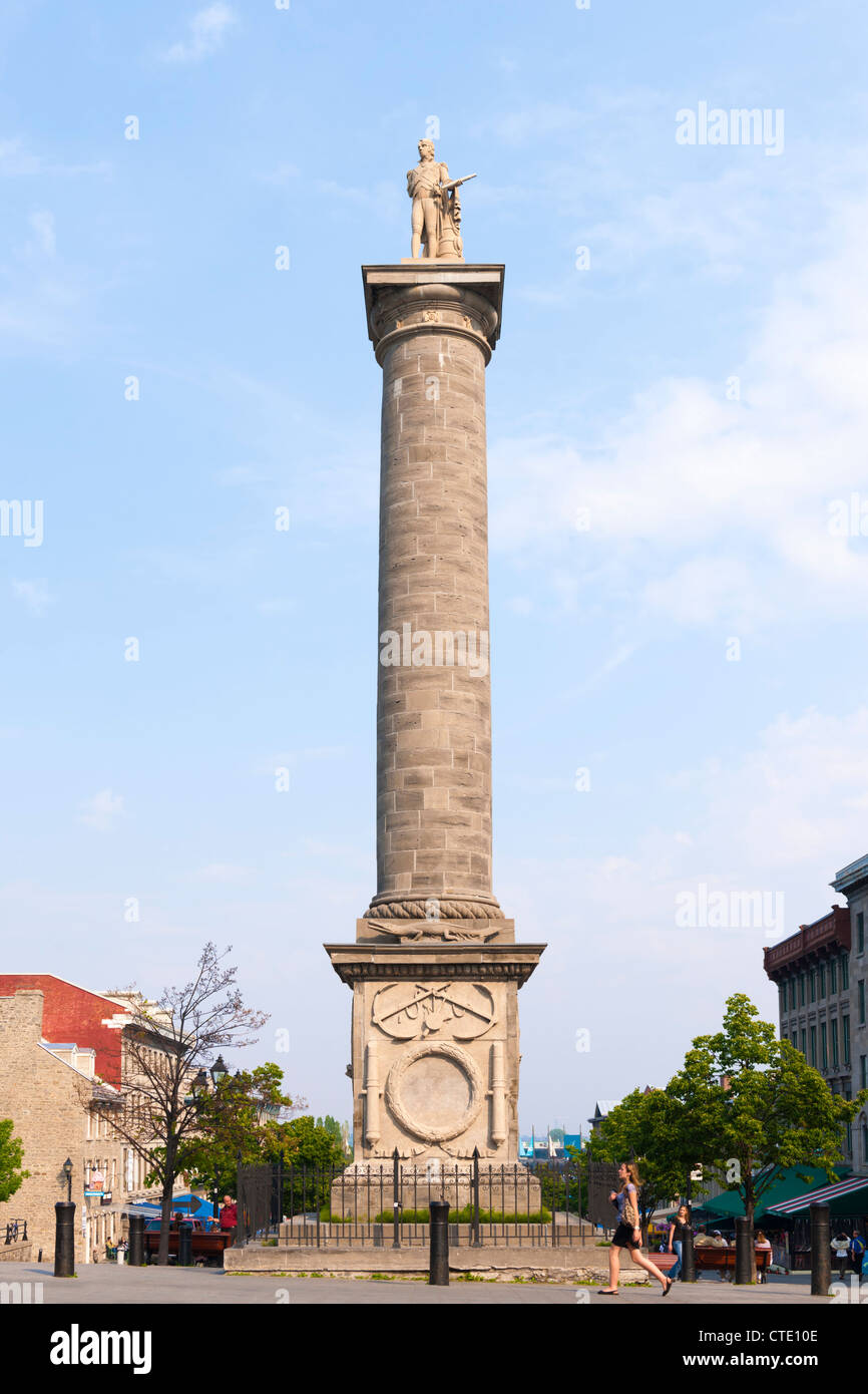 Nelson's Column, Place Jacques Cartier, Vieux Montreal Stock Photo
