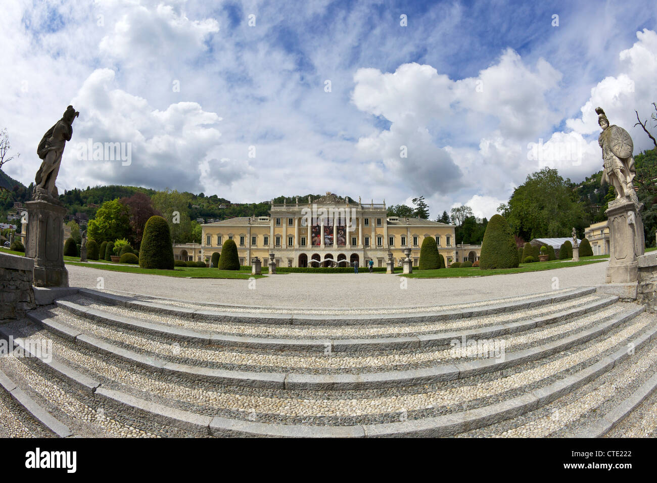 Villa Olmo in spring sunshine, Lake Como, Lombardy, Northern Italy, Europe Stock Photo