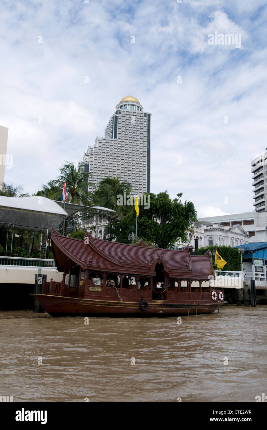 The golden dome on top is a Sirocco Restaurant at the State tower (Lebua Hotel) in Bangkok,Thailand. Stock Photo