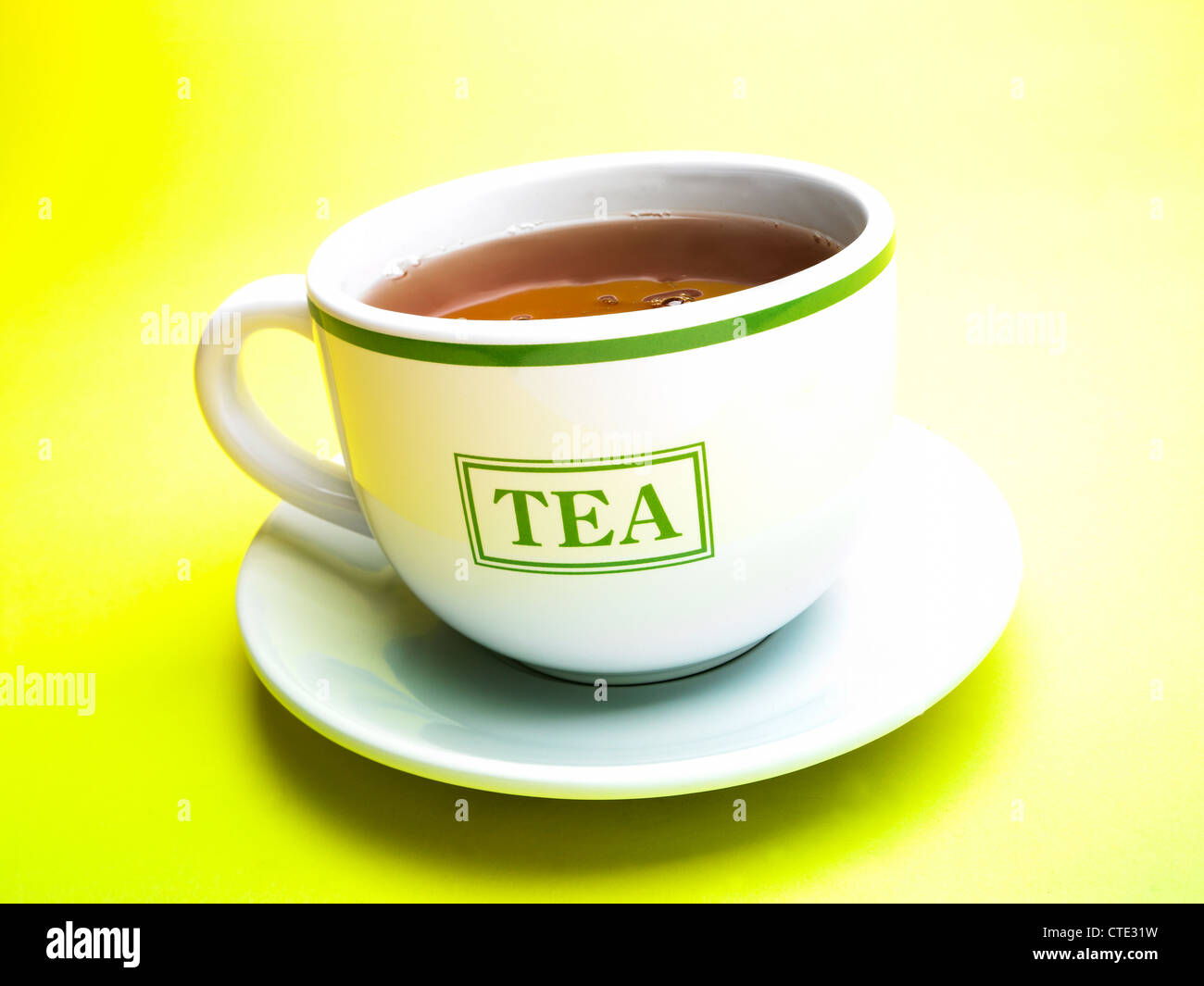 A cup of tea with milk Stock Photo