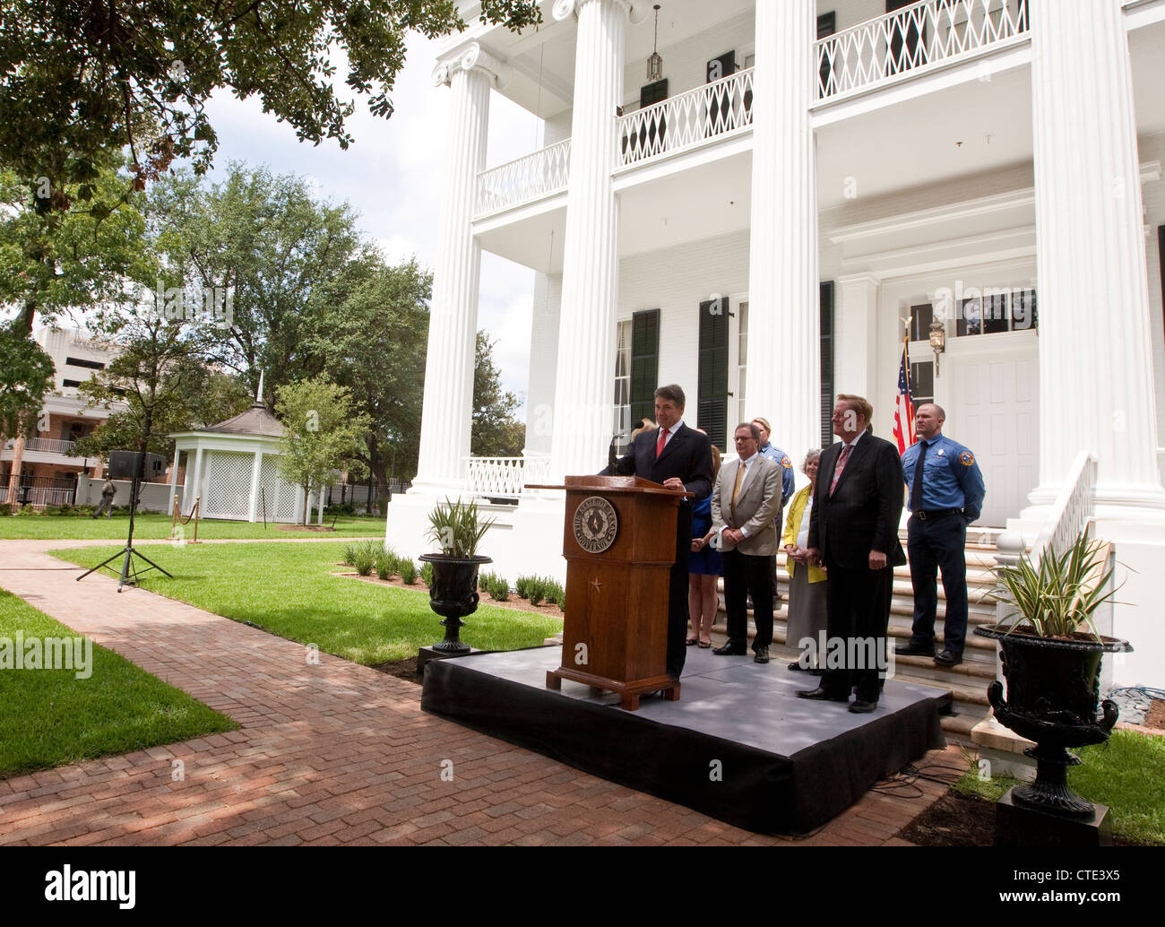 July 18th, 2012: Announcement that the 156-year-old Texas Governor's Mansion has been fully restored. Stock Photo