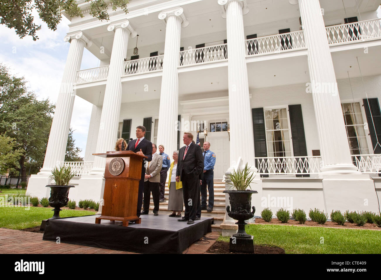 July 18th, 2012: Announcement that the 156-year-old Texas Governor's Mansion has been fully restored. Stock Photo