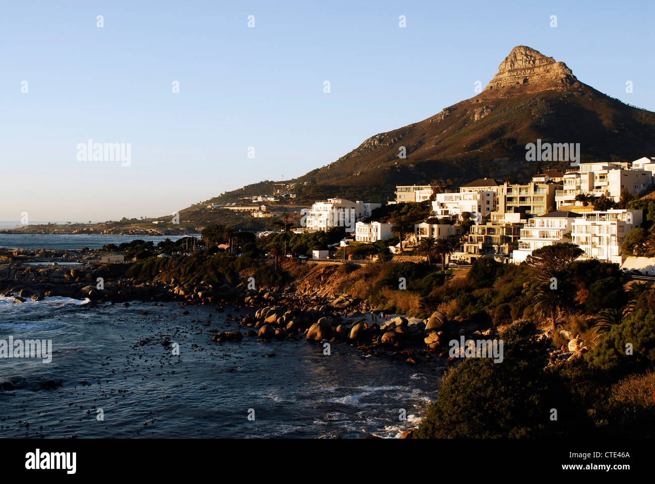 Lions Head above Camps Bay, Cape Town, Western Cape, South Africa Stock