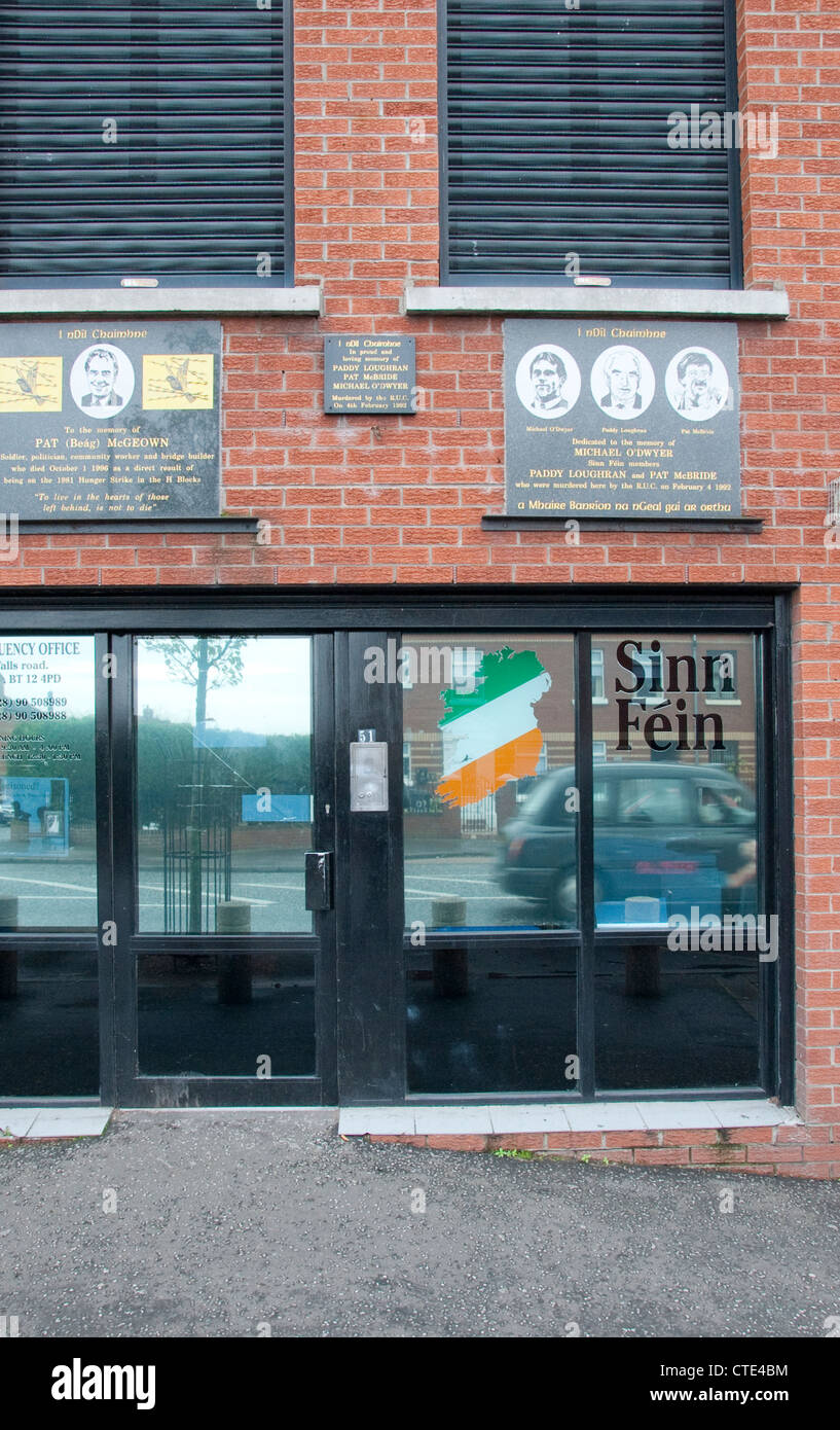 Sinn Fein headquarters on the Falls Road in West Belfast Northern Ireland Stock Photo