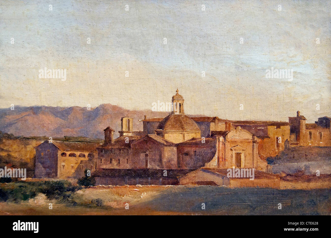Convent at Subiaco near Rome Italy 1827 by Léon Fleury  1804–1858  French France Stock Photo