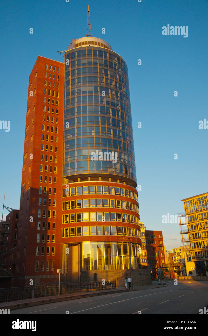 Columbus haus building HafenCity harbour district Messe central Hamburg Germany Europe Stock Photo