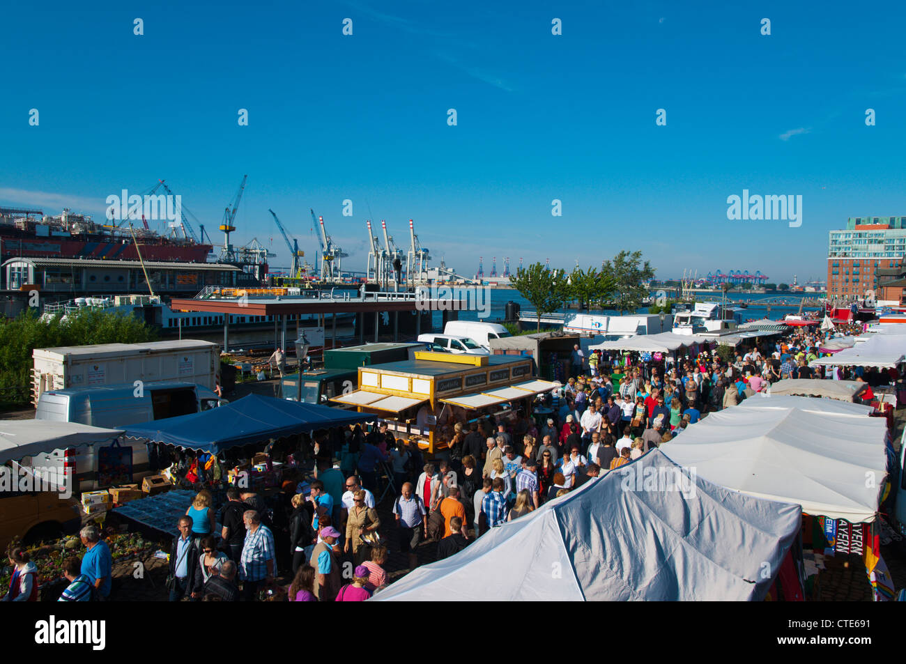 Sankt Pauli Fischmarkt the fish market in St Pauli district Hamburg