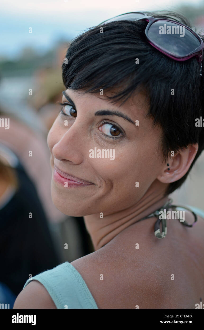 Young Attractive Short Haired Woman Stock Photo 49485014 Alamy