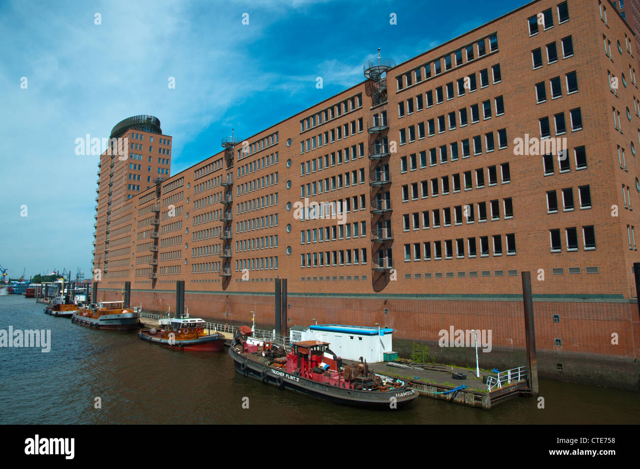 Sandtorhafen canalside buildings Warehouse district HafenCity former harbour area central Hamburg Germany Europe Stock Photo