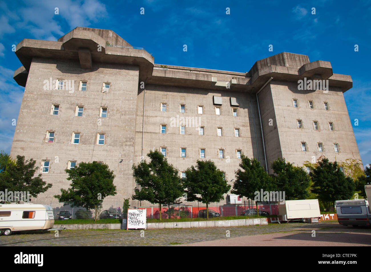 Flakturm IV concrete tower blockhouse from WW2 Sankt Pauli district