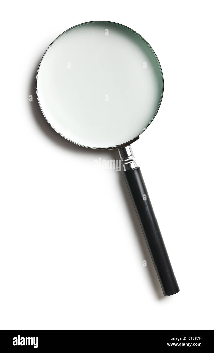 the magnifier on white background Stock Photo