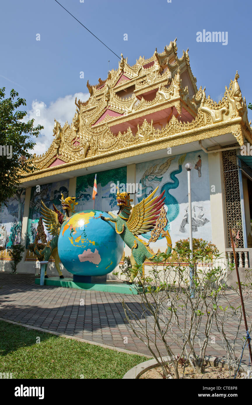 Dhammikararama Burmese Temple, Penang, Malaysia. Stock Photo