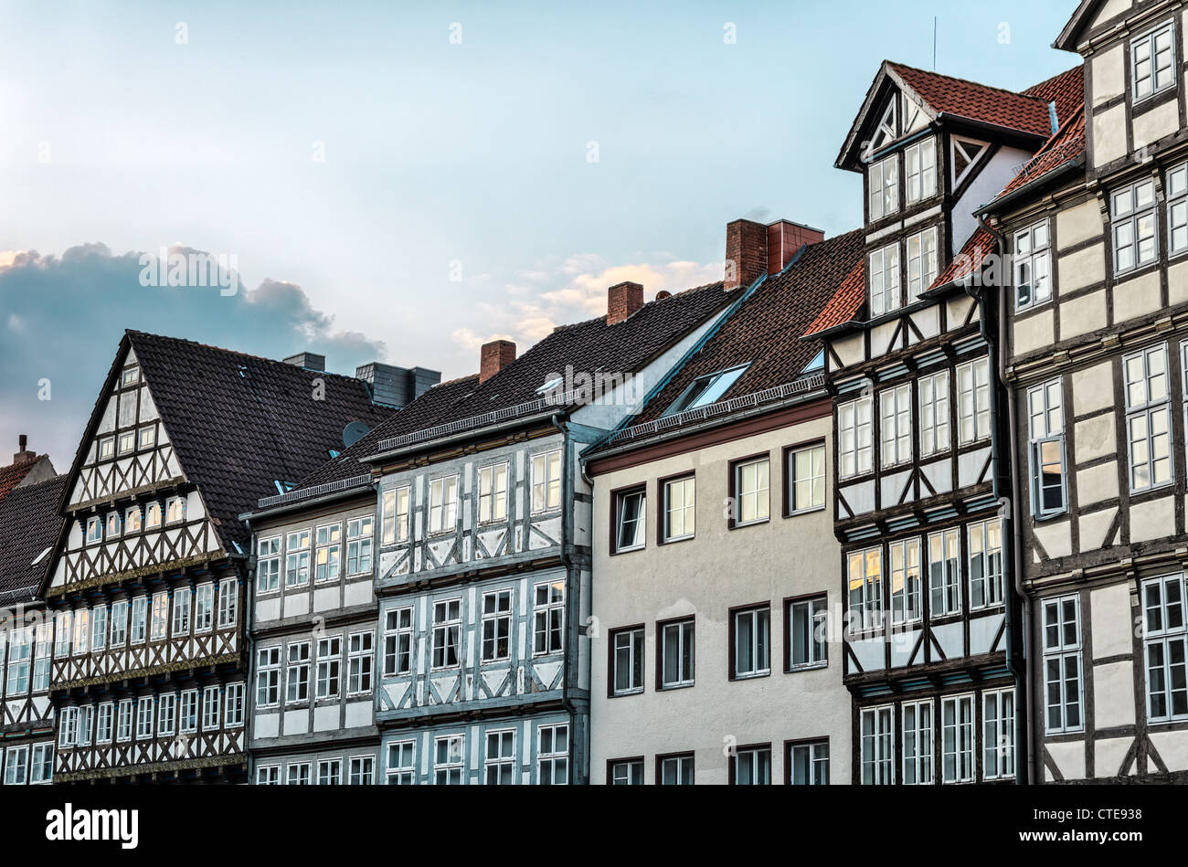 Fronts of typical halftimbered houses in the old town of Hannover