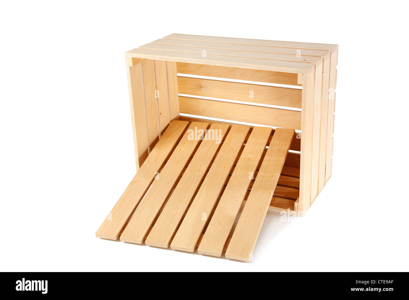 Wooden box isolated on a white background Stock Photo - Alamy