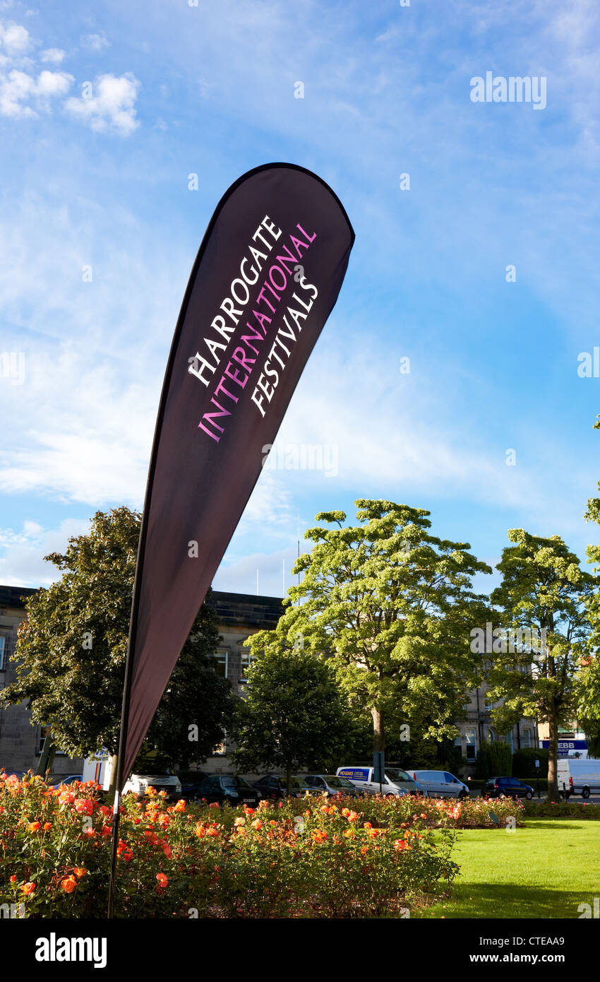 Sign advertising the 2012 Harrogate International Festivals Stock Photo