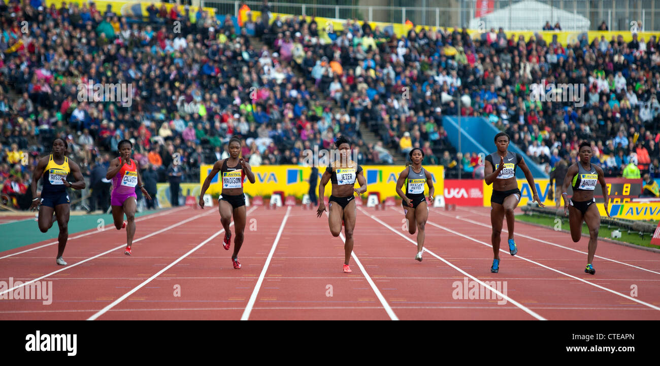 Carmelita JETER, Tianna MADISON, Blessing OKAGBARE, W 100m Final, Women