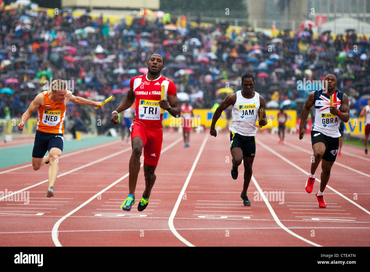 Men's 4x100m relay race, AVIVA London Athletics Grand Prix 2012 Stock Photo