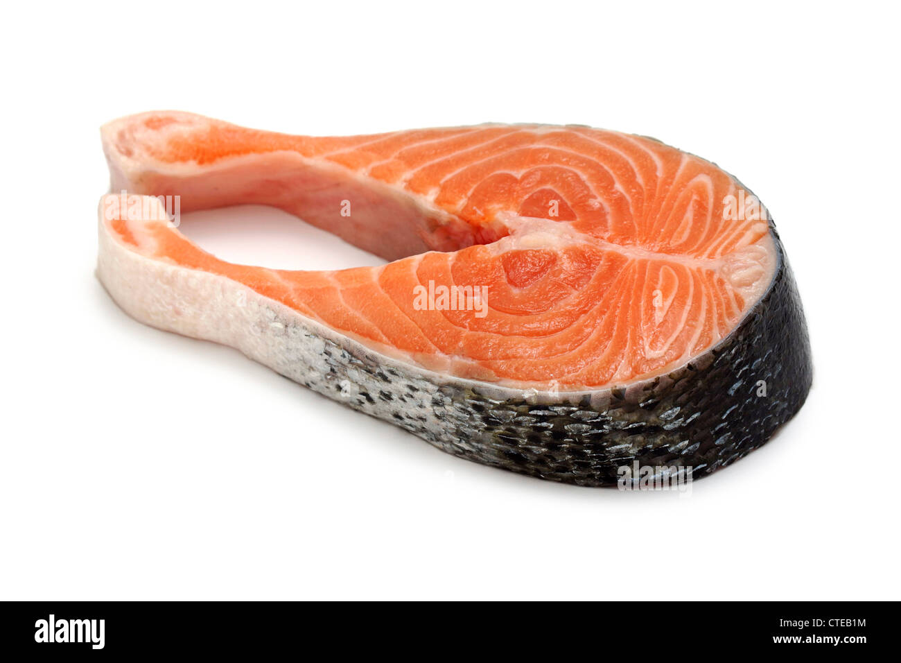 Salmon Raw, Steak Fillet Stock Photo