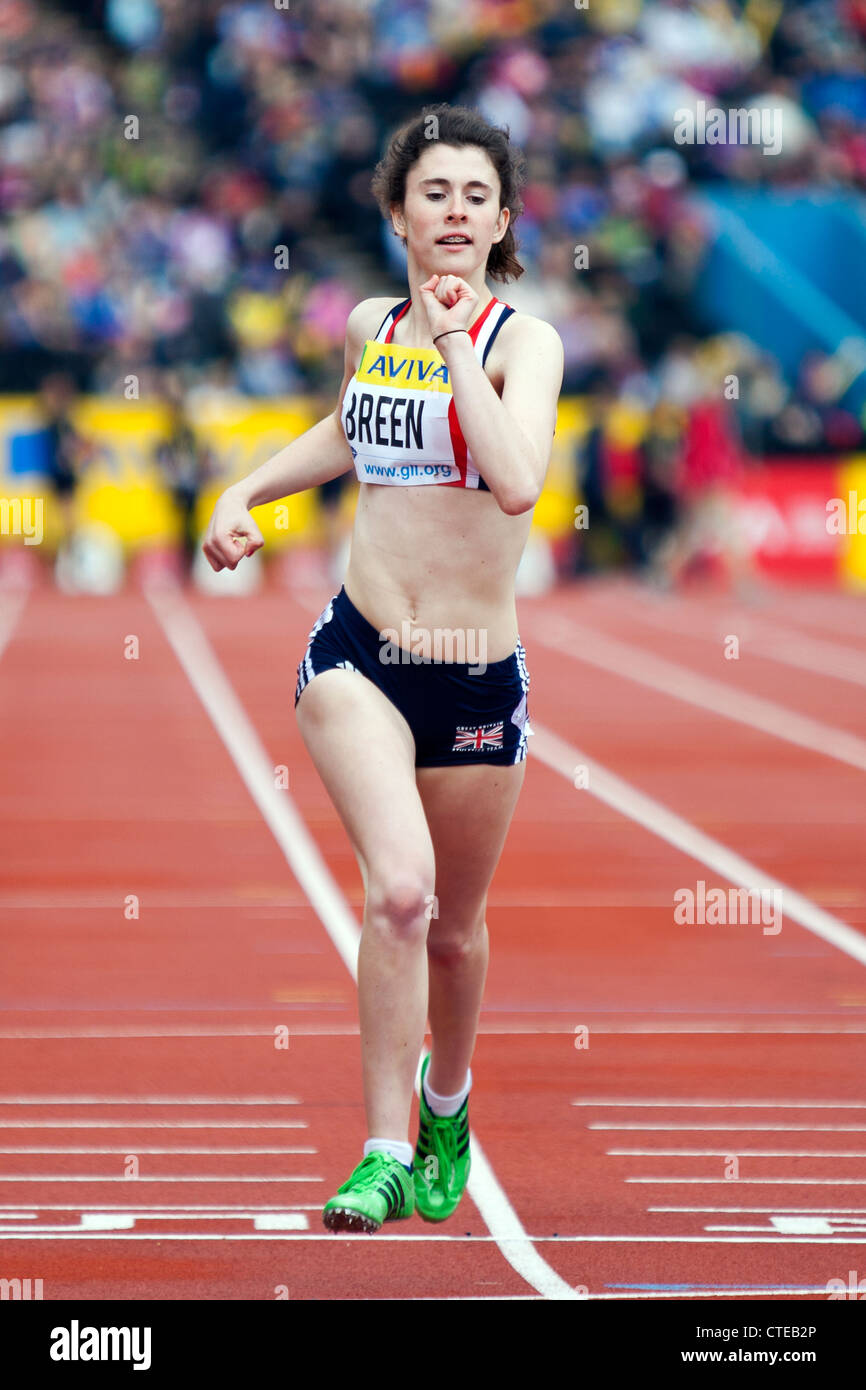 Olivia BREEN (GBR), Women's T37 200m, Aviva London Grand Prix, Crystal Palace, London 2012 Stock Photo