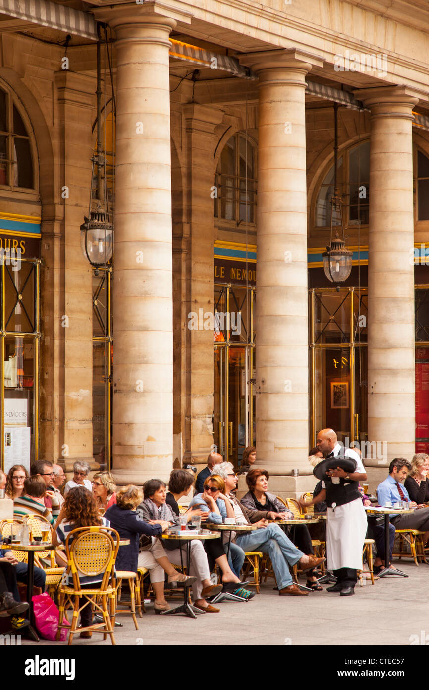 Traditional French Cafe - Le Nemours, in Place Colette, Paris, France Stock Photo