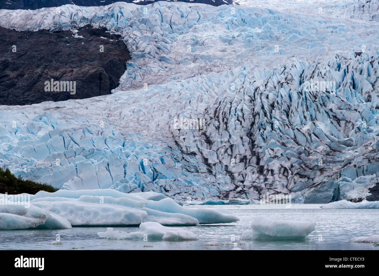 Mendenhall Glacier in Juneau Icefield near Juneau, Alaska. Stock Photo