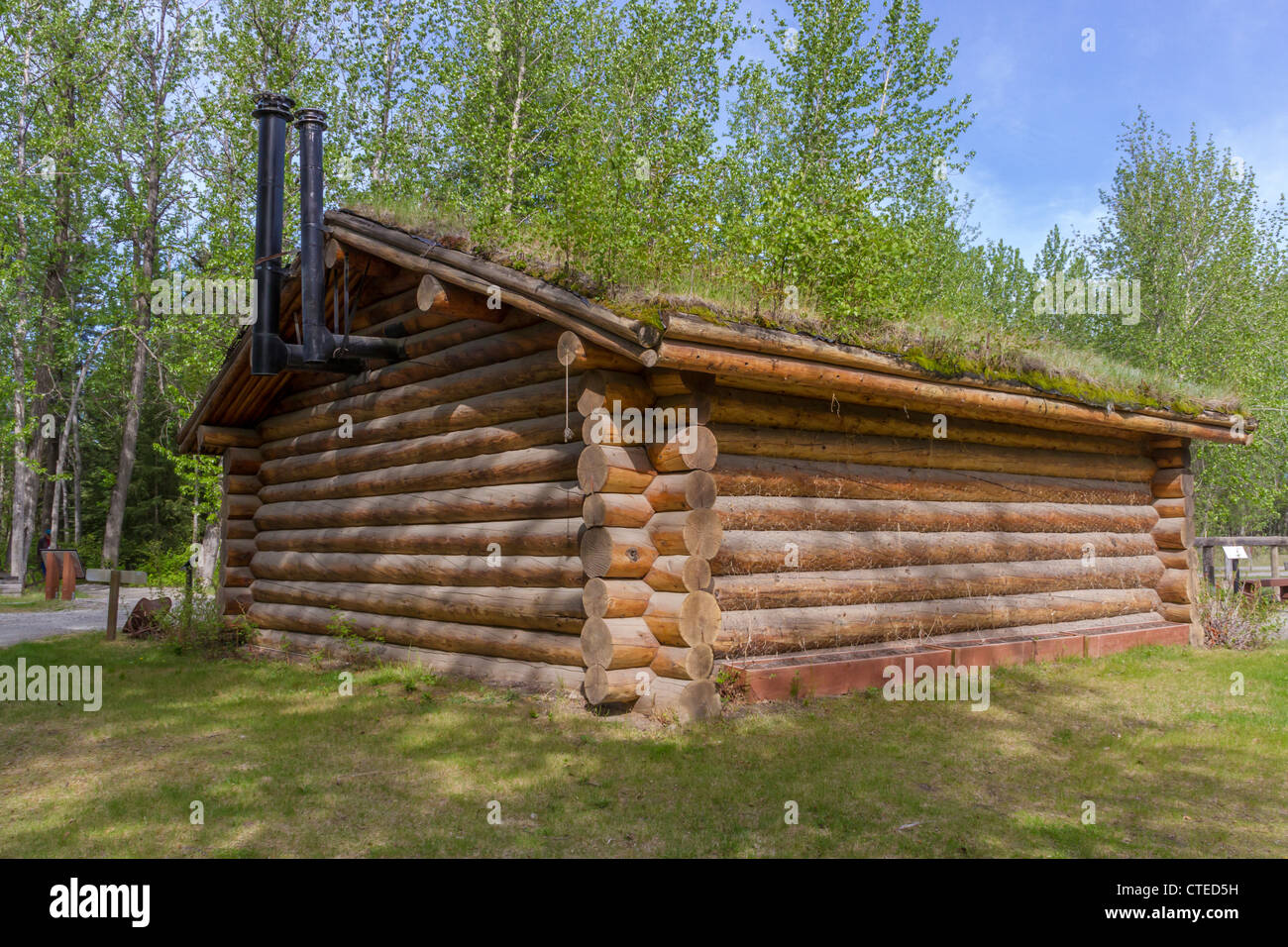 Rika's Roadhouse living history museum in Alaska state park Big Delta State Historical Park near Fairbanks, Alaska. Stock Photo