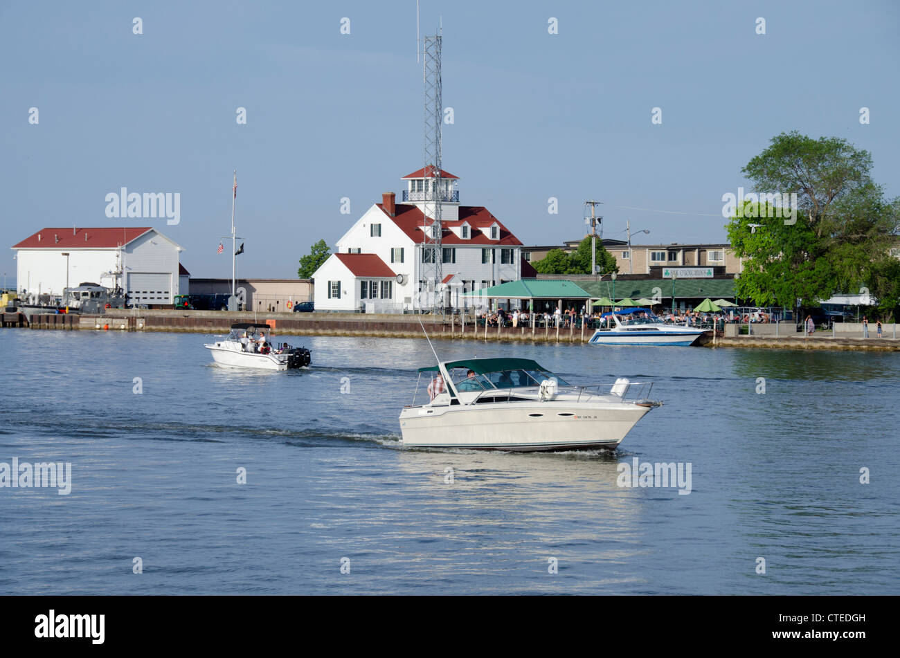 New York, Lake Ontario, Rochester. Rochester harbor with the red