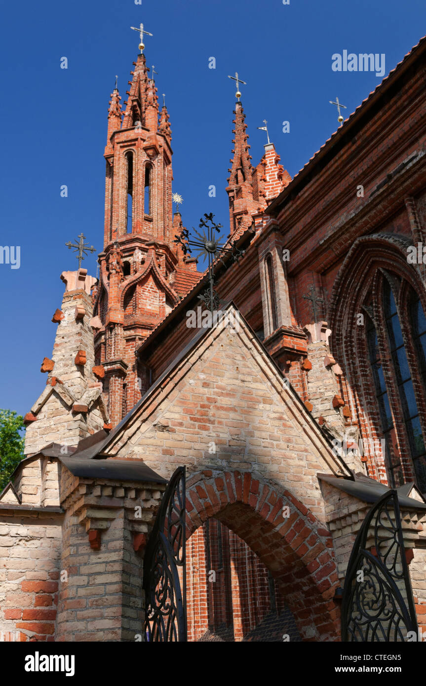 Bernardine Church and St Anne's Church archway Vilnius Lithuania Stock Photo