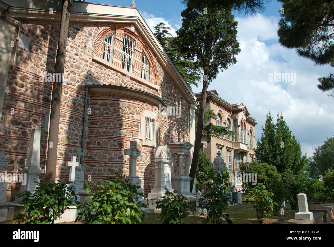 ISTANBUL, TURKEY. Aya Triada Manastiri (Greek Orthodox School of Theology) on the Princes' island of Heybeliada. 2012. Stock Photo