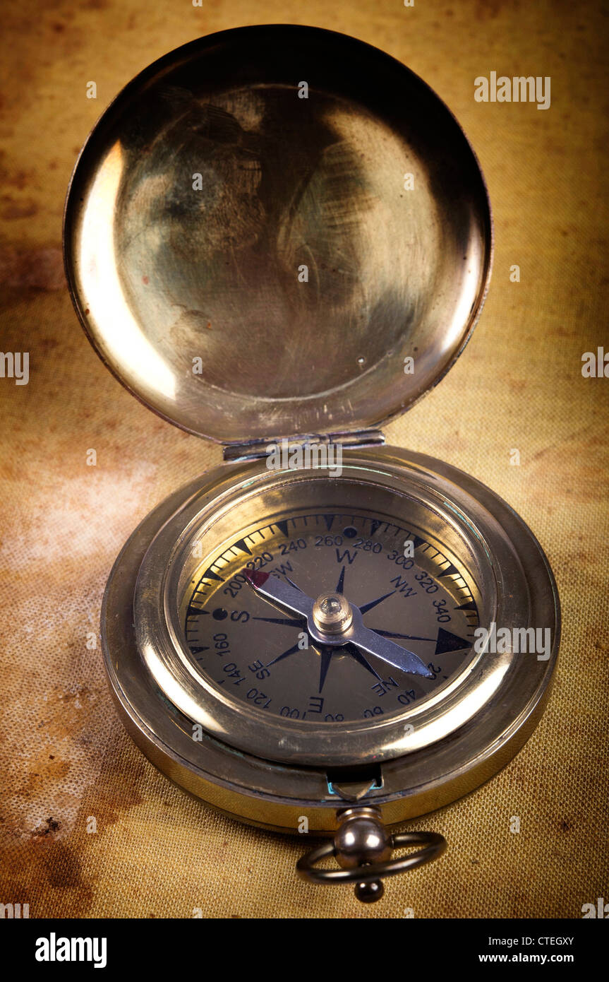 ancient magnetic compass Stock Photo