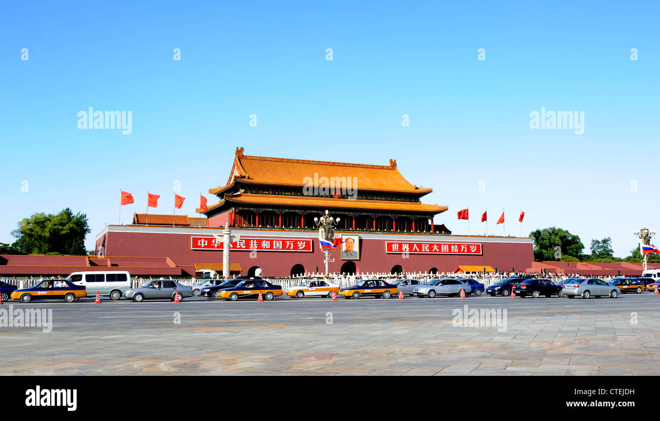 Tiananmen tower in a sunny day Stock Photo