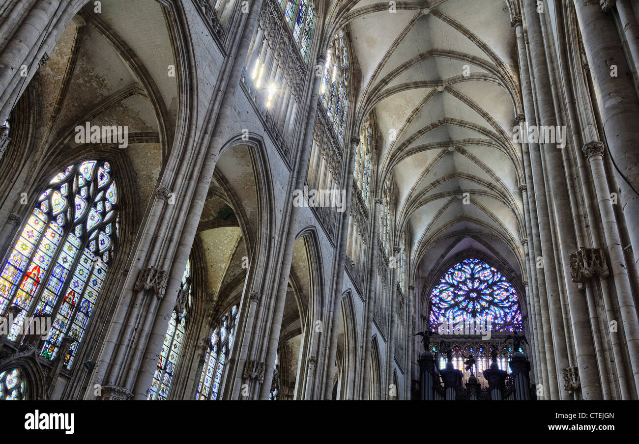 Louen Rouen Interior of the Church of St. Ouen, Rouen, Normandy, France Stock Photo ...