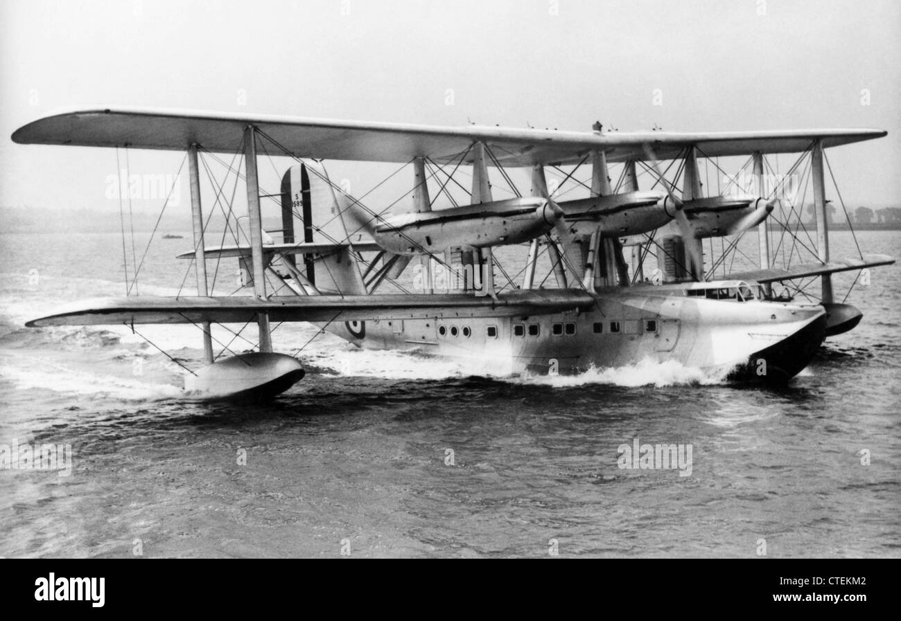 Shorts Sarafand, the largest bi-plane ever built and the largest bi-plane flying boat Stock Photo