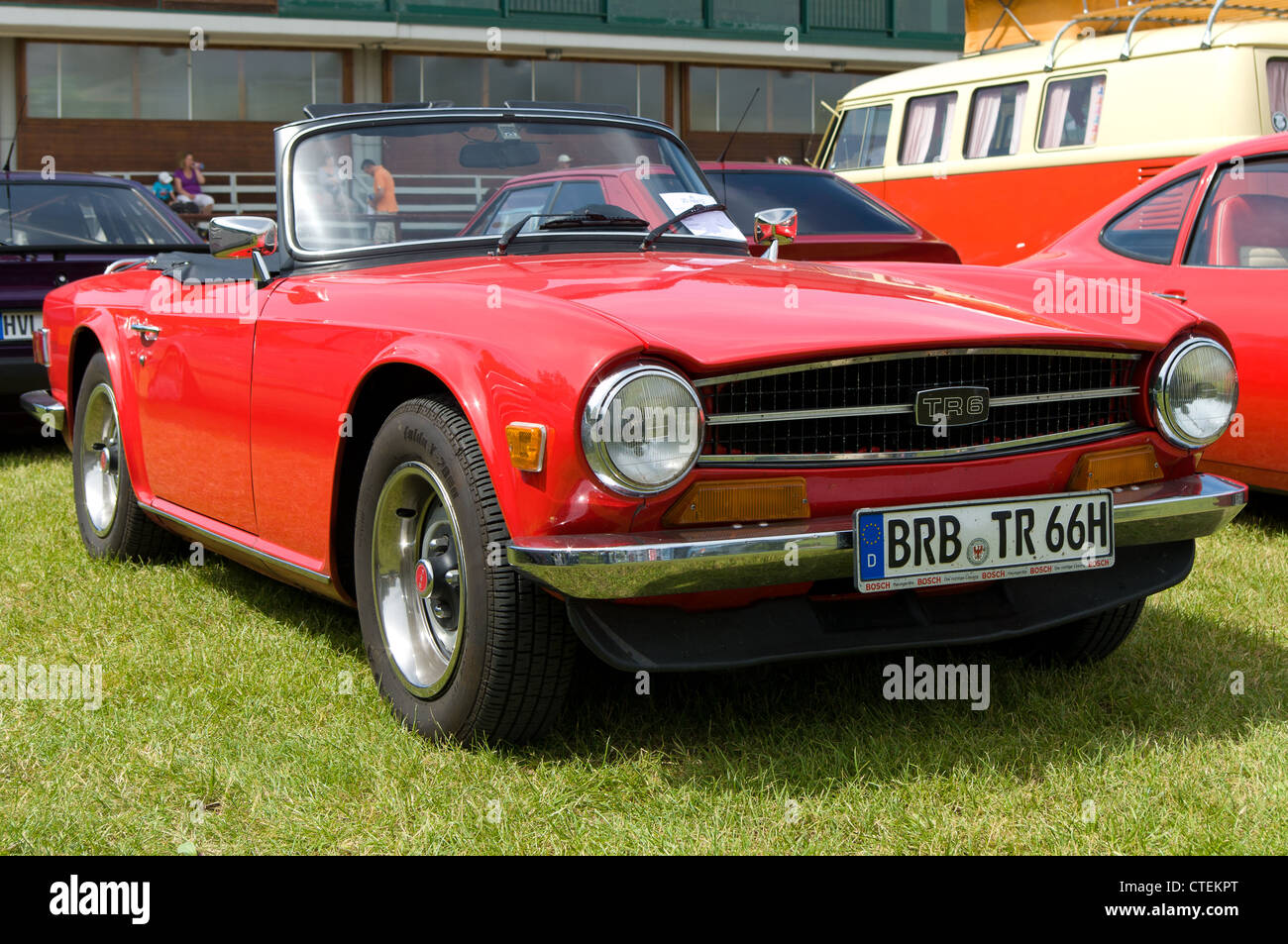 PAAREN IM GLIEN, GERMANY - MAY 26: Car Triumph TR6, "The oldtimer show" in  MAFZ, May 26, 2012 in Paaren im Glien, Germany Stock Photo - Alamy
