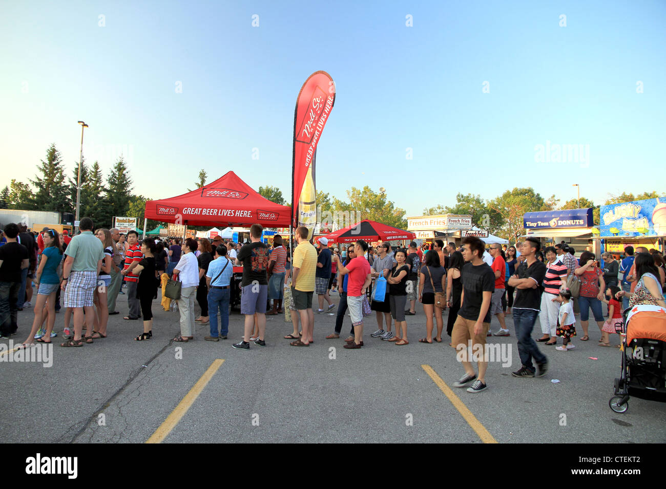 People lining up at an outdoor festival in Toronto Stock Photo