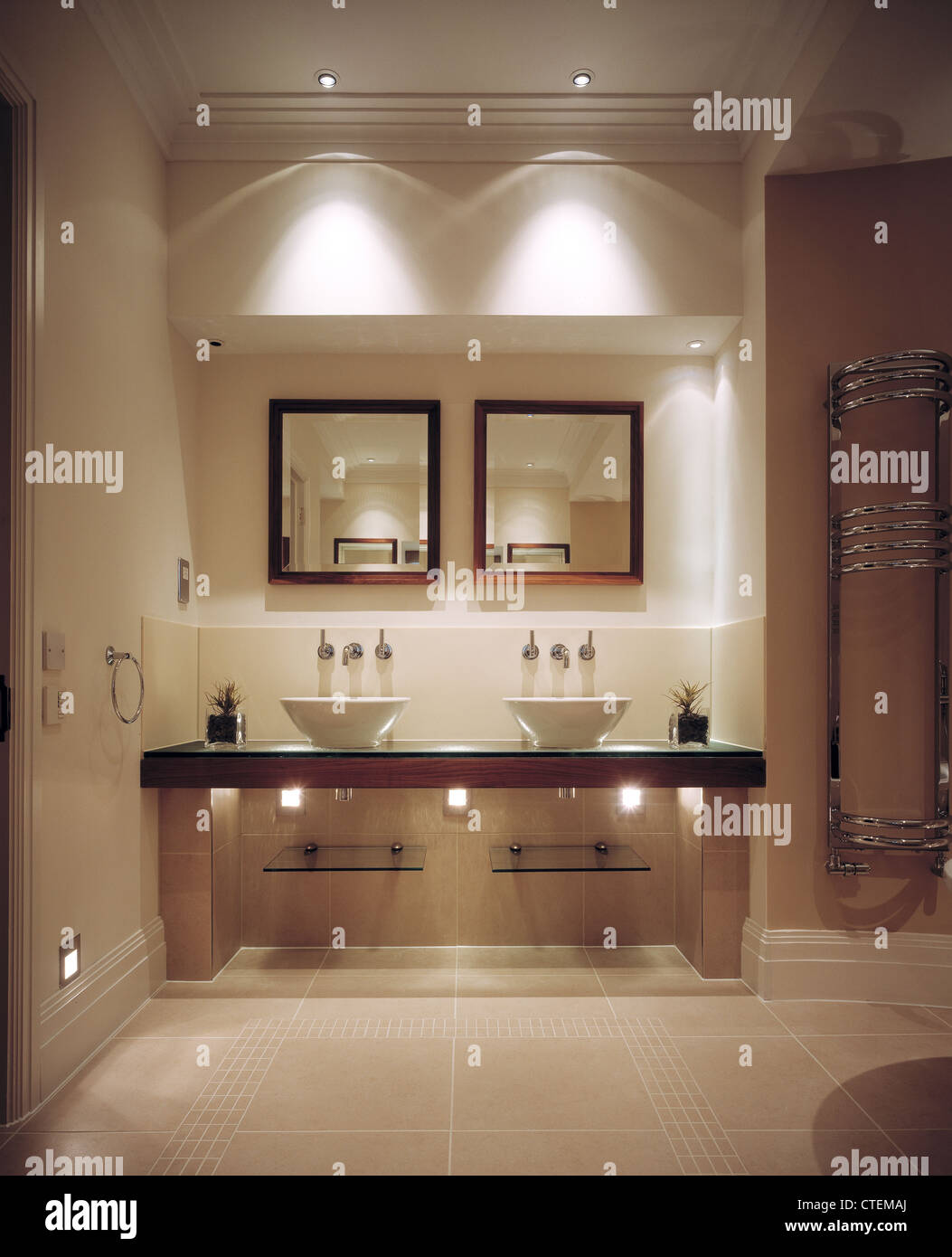 Luxury Bathroom With Modern Fixtures Stock Photo Alamy