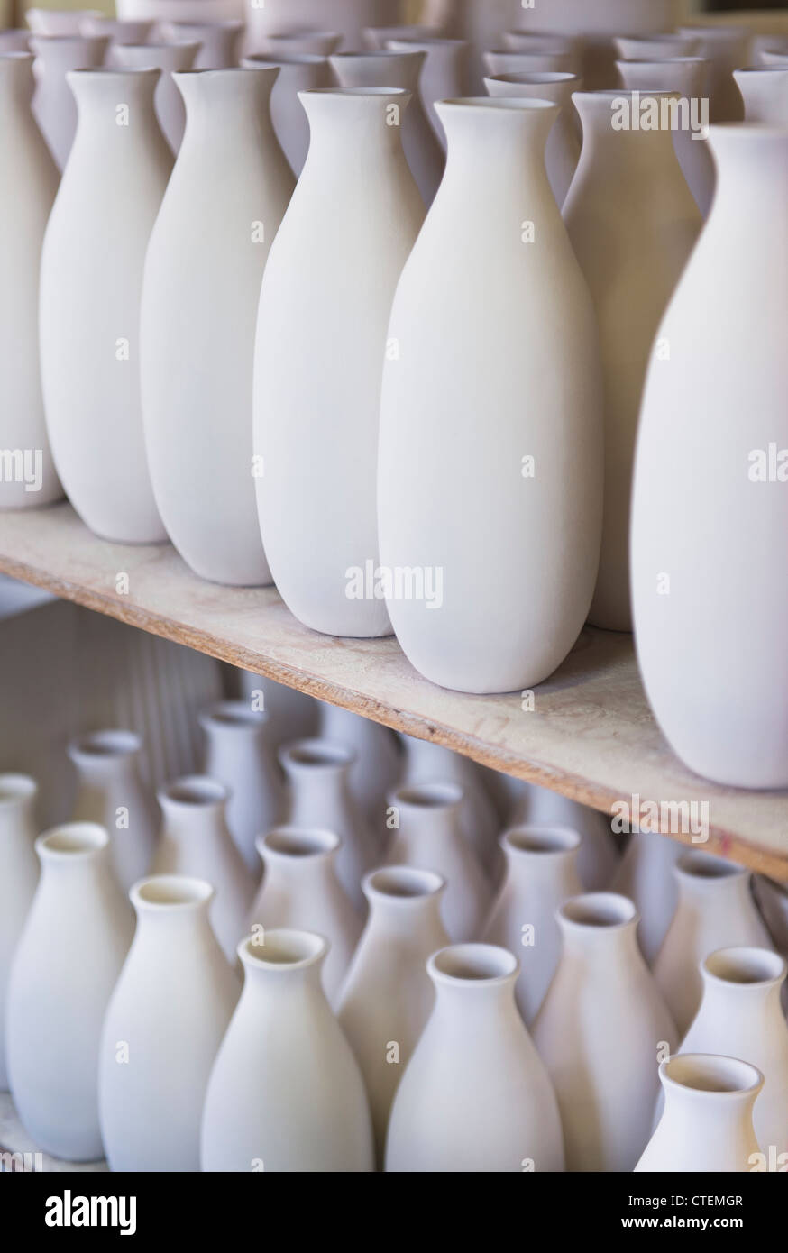 USA, New Jersey, Jersey City, Pottery on shelves Stock Photo Alamy
