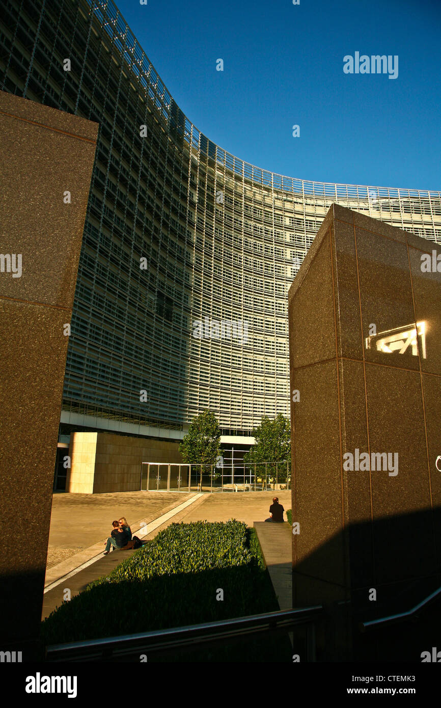 Berlaymont is an office building in Brussels, Belgium that houses the headquarters of the European Commission Stock Photo