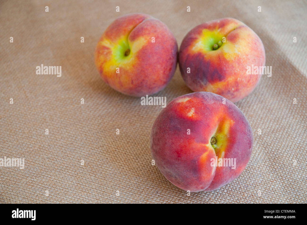 Three peaches. Still life Stock Photo Alamy