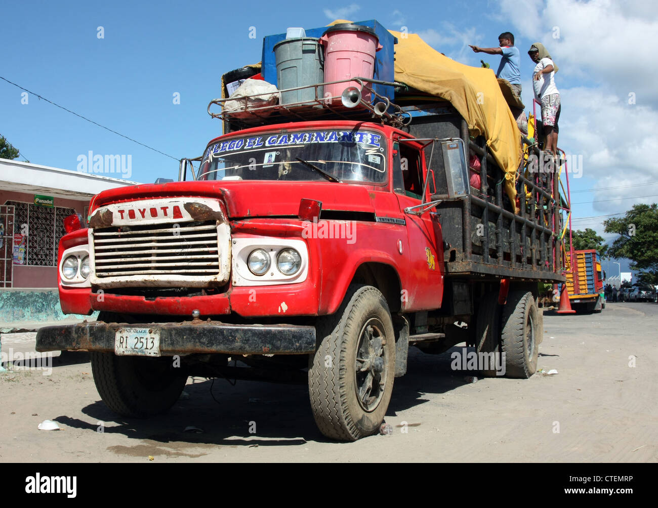 Vintage Toyota truck on the highway in Nicaragua Central America Stock Photo