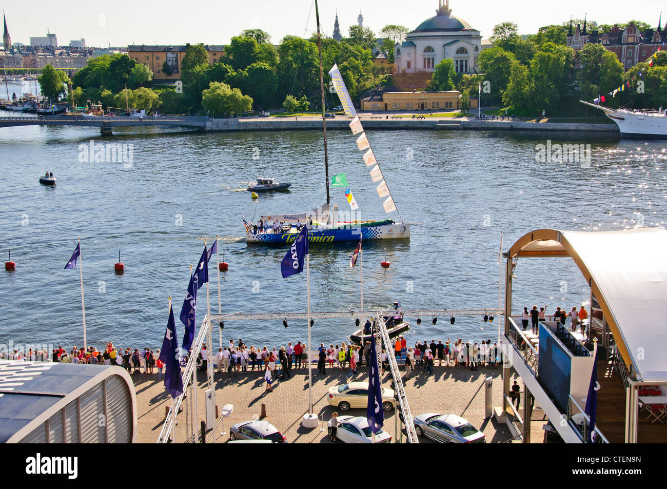 Stadsgardensleden,Hotels,Volvo Penta round the world Yacht Race,Old Town,Gamla Stan,Stockholm,Sweden,Scandinavia Stock Photo