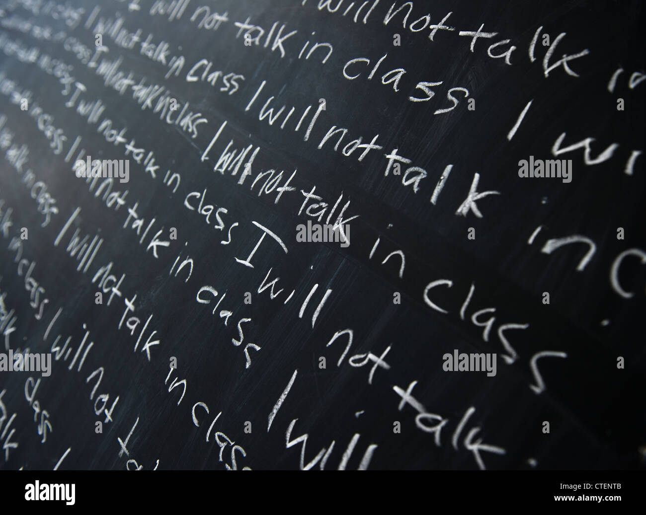 USA, New Jersey, Jersey City, Blackboard with writing lines Stock Photo