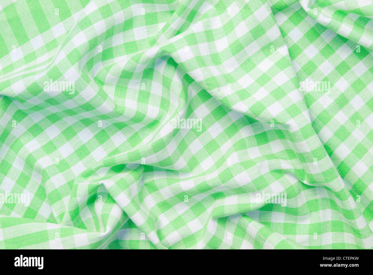 Green Gingham Curtains Stock Photos Green Gingham Curtains Stock