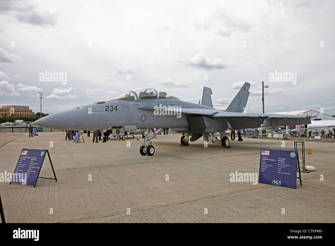 Farnborough International Airshow Boeing F-A-18E-F Super Hornet Stock Photo
