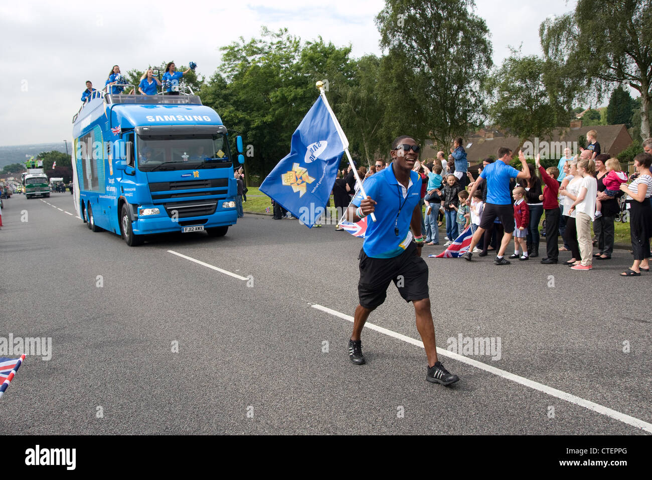 Olympic torch relay Gravesend Road Strood Stock Photo Alamy