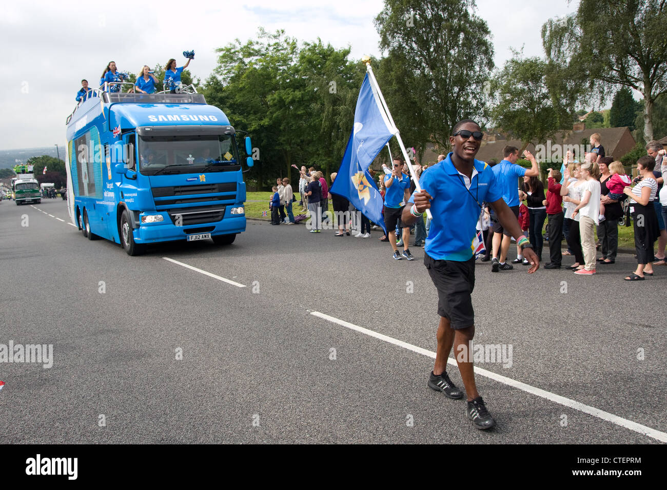 Olympic torch relay Gravesend Road Strood Stock Photo Alamy