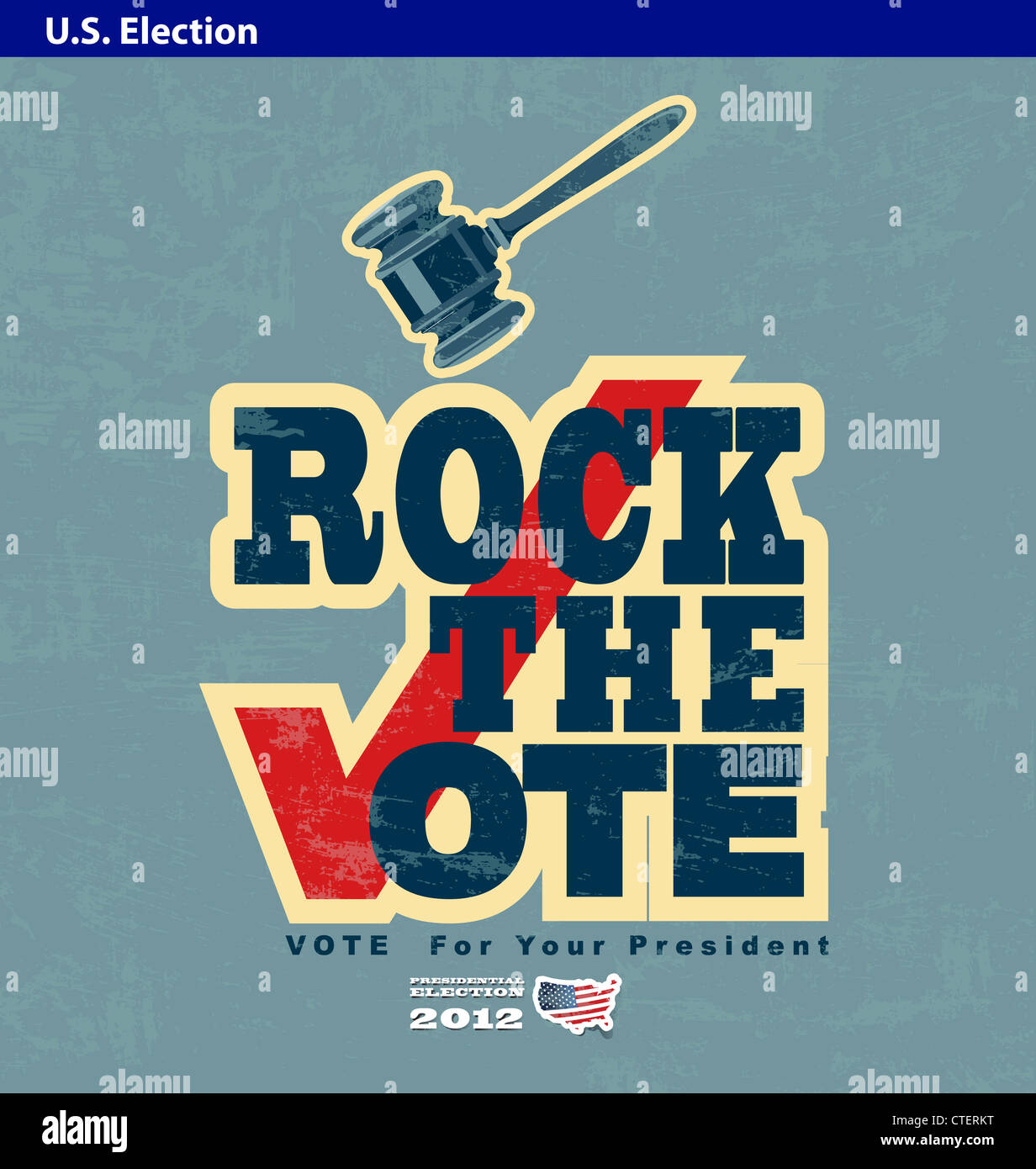 US presidential 2012 election rock the vote poster Stock Photo