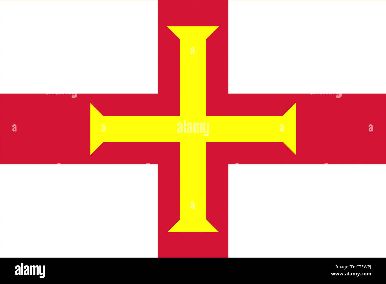An image of the national flag of Guernsey Stock Photo