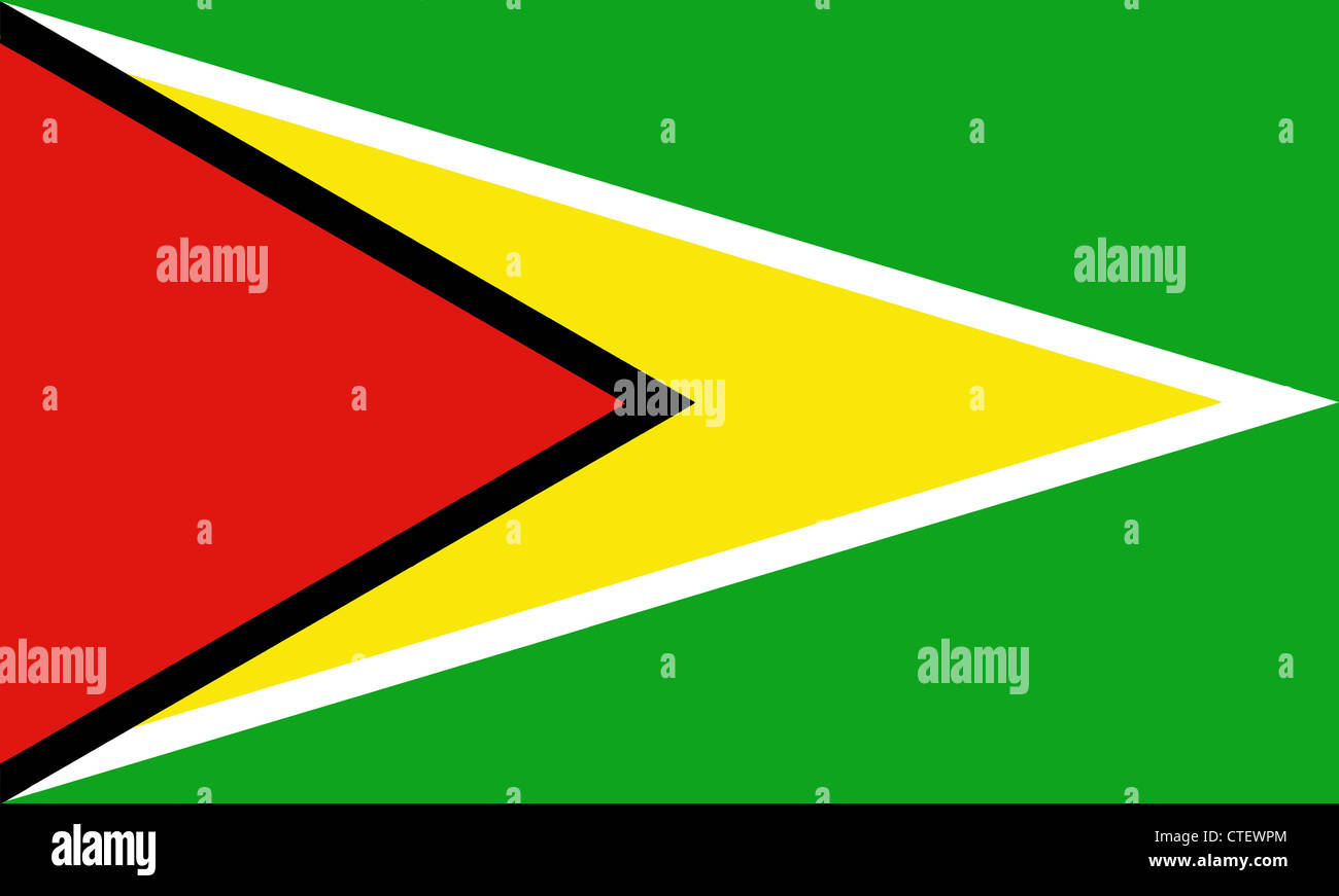 An image of the national flag of Guyana Stock Photo