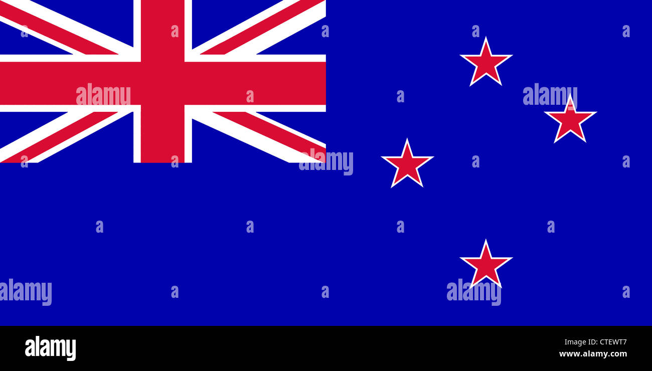 The national flag of New Zealand is an island country in the South Western Pacific Ocean. It consists of two main landmasses, the North Island and the Stock Photo